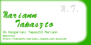 mariann tapaszto business card