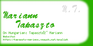 mariann tapaszto business card
